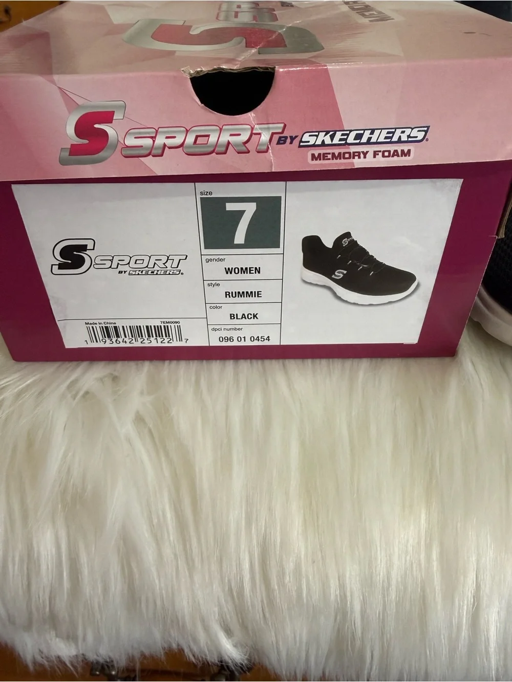 Skechers Women's Black Knit Slip-On Athletic Sneakers with White Sole
